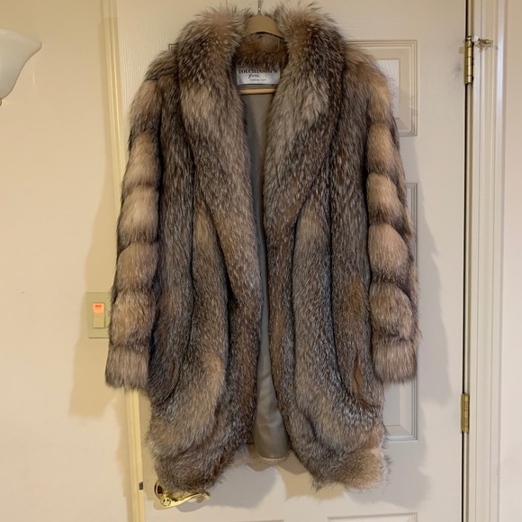 Tolchinsky’s Furs Crystal Fox Fur Coat sz M/L - Picture 1 of 9